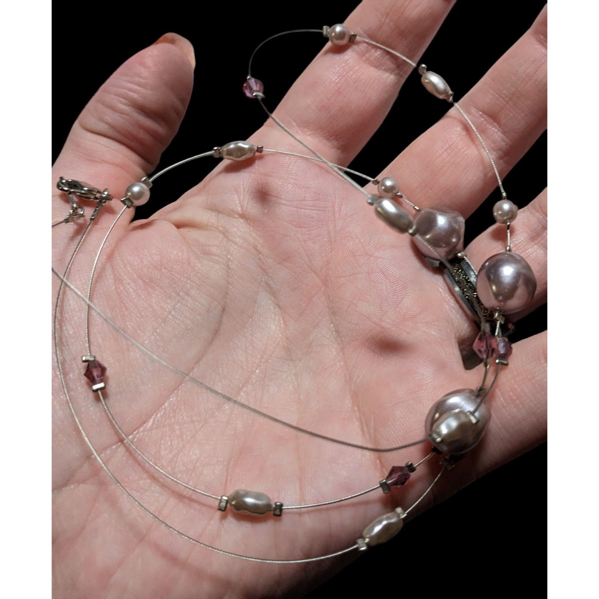 Other Floating Faux Pearl Glass Gemmed Necklace Size ONE SIZE - 4 Thumbnail