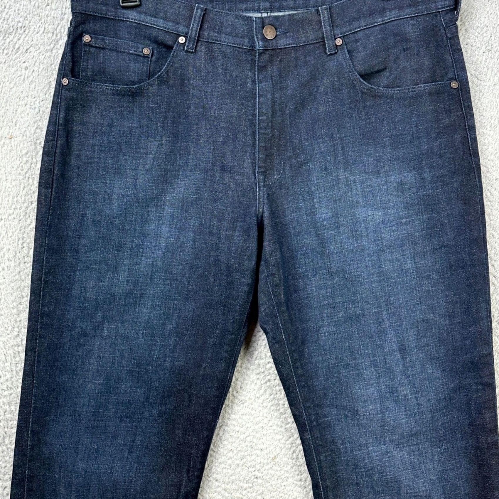 Mott & Bow Mott Bow Jeans Straight Leg Men 36X28 Blue Distressed Dark Wash 5-Pocket Stretch Size US 36 / EU 52 - 3 Thumbnail