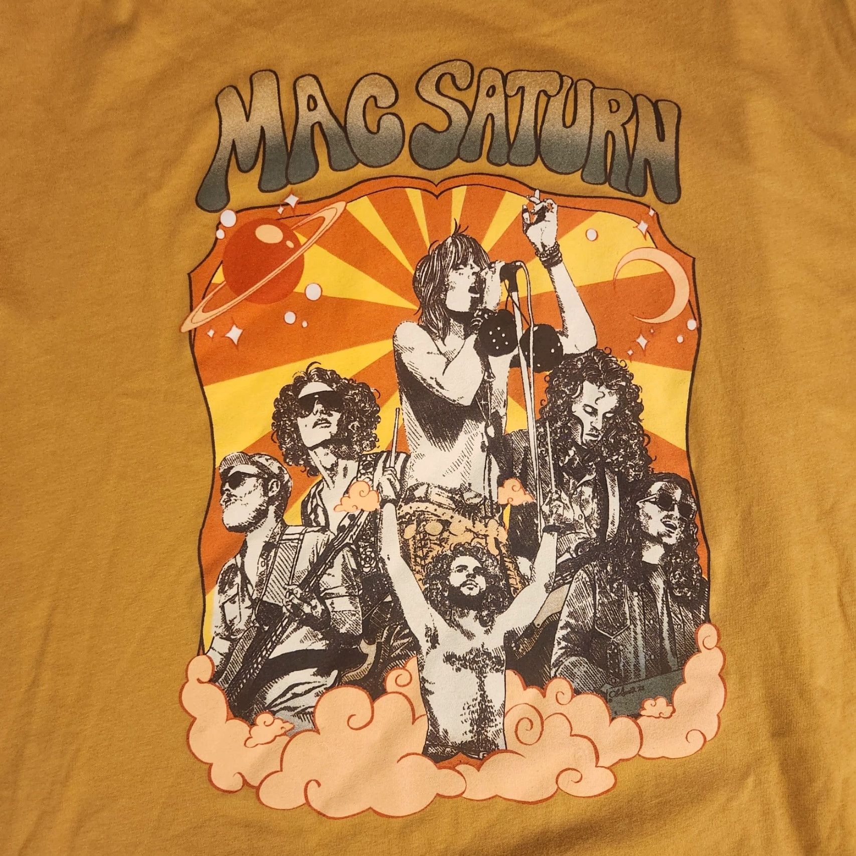 Vintage Mac Saturn Band T Shirt Tee Detroit Based Rock Yellow Mens 2XL Size US XXL / EU 58 / 5 - 2 Thumbnail