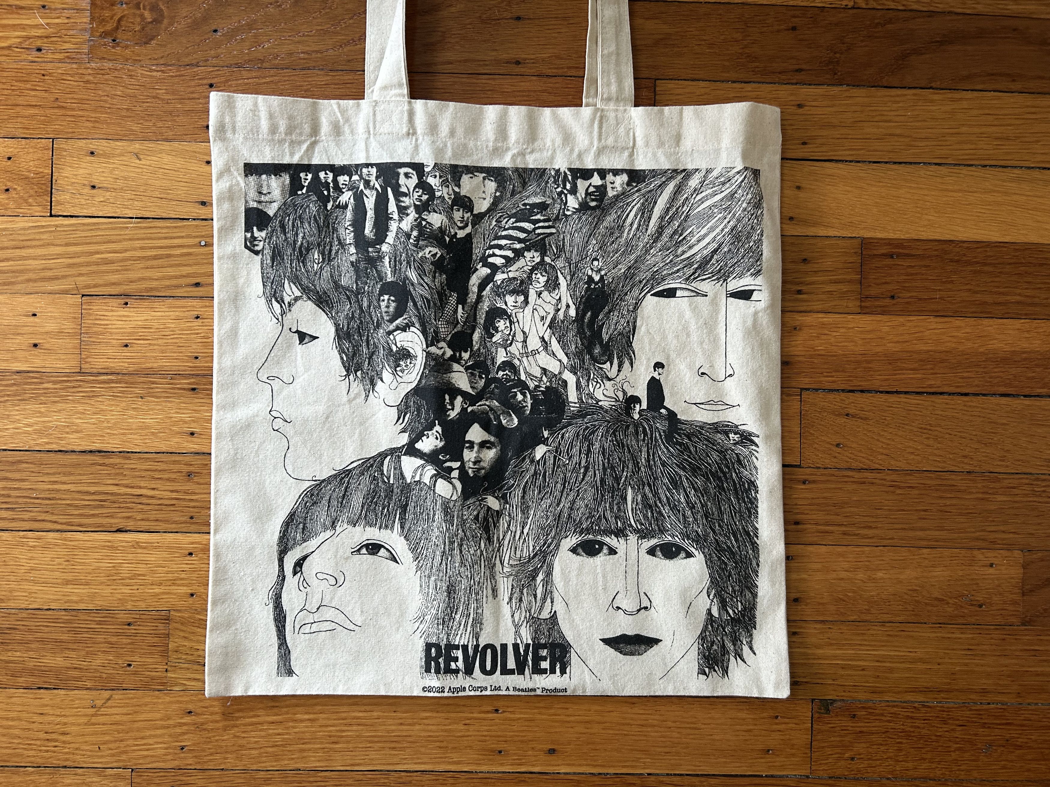 The Beatles Revolver Record Tote Bag in White, Men's