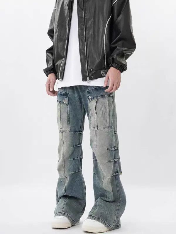 VIBE Retro Heavy Duty Washed Multi-Pocket Cargo Jeans Size US 31 - 4 Thumbnail