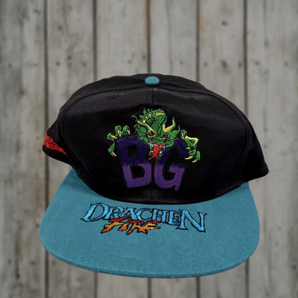 Vintage VINTAGE Busch Gardens Drachen Fire Snapback Hat Cap Black Mens One Size Size ONE SIZE - 1 Thumbnail