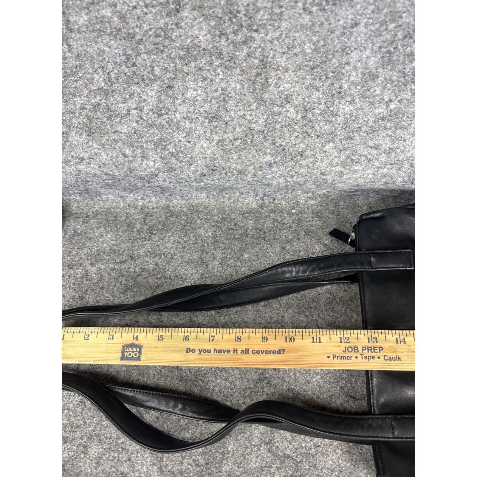 Vintage STONE MOUNTAIN Leather Shoulder Bag Tote Womens Black Zip Pockets Organizer Large Size ONE SIZE - 7 Thumbnail