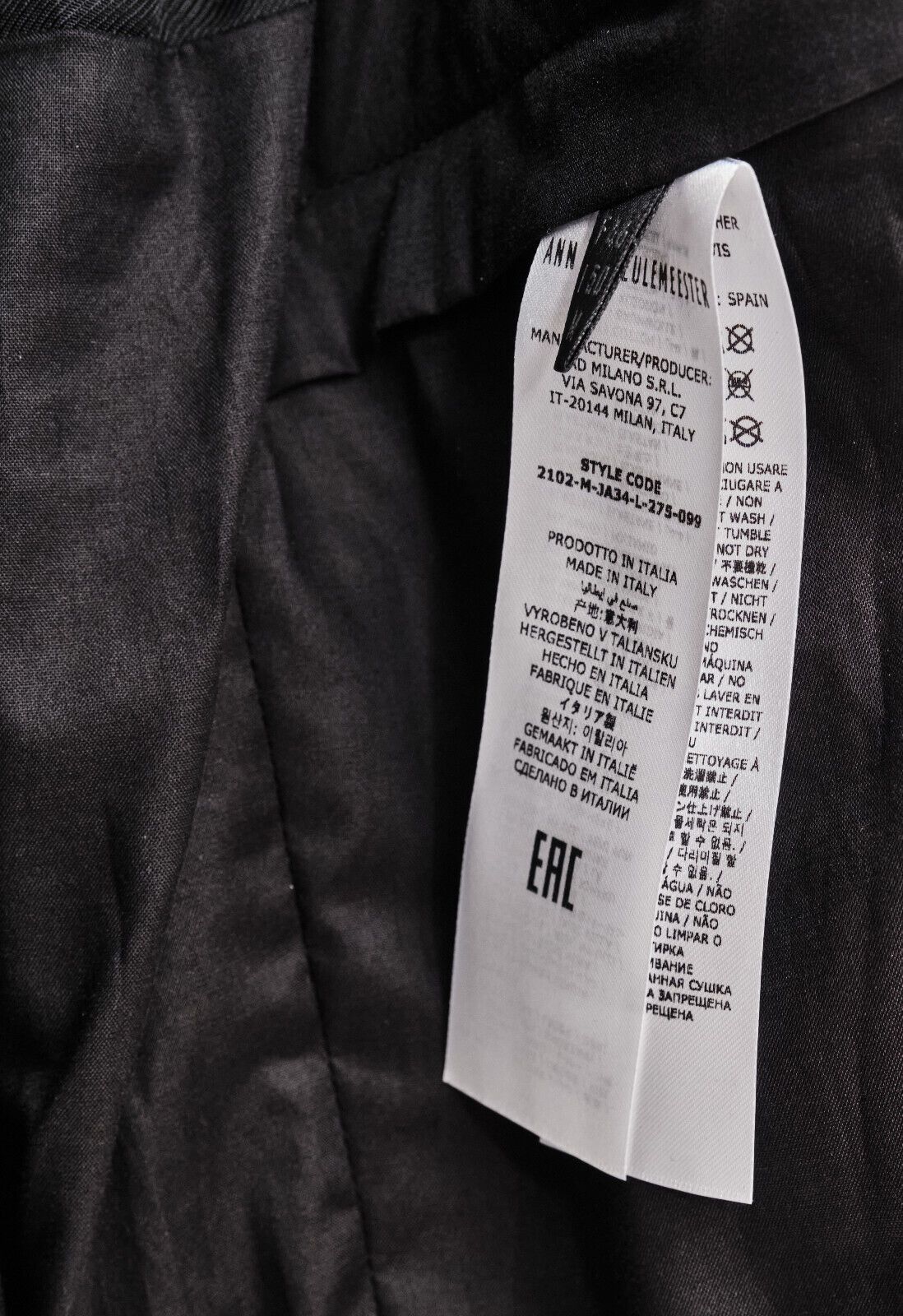 Ann Demeulemeester NWT ANN DEMEULEMEESTER BLACK LEATHER THEO BIKER JACKET, M Size US M / EU 48-50 / 2 - 11 Thumbnail