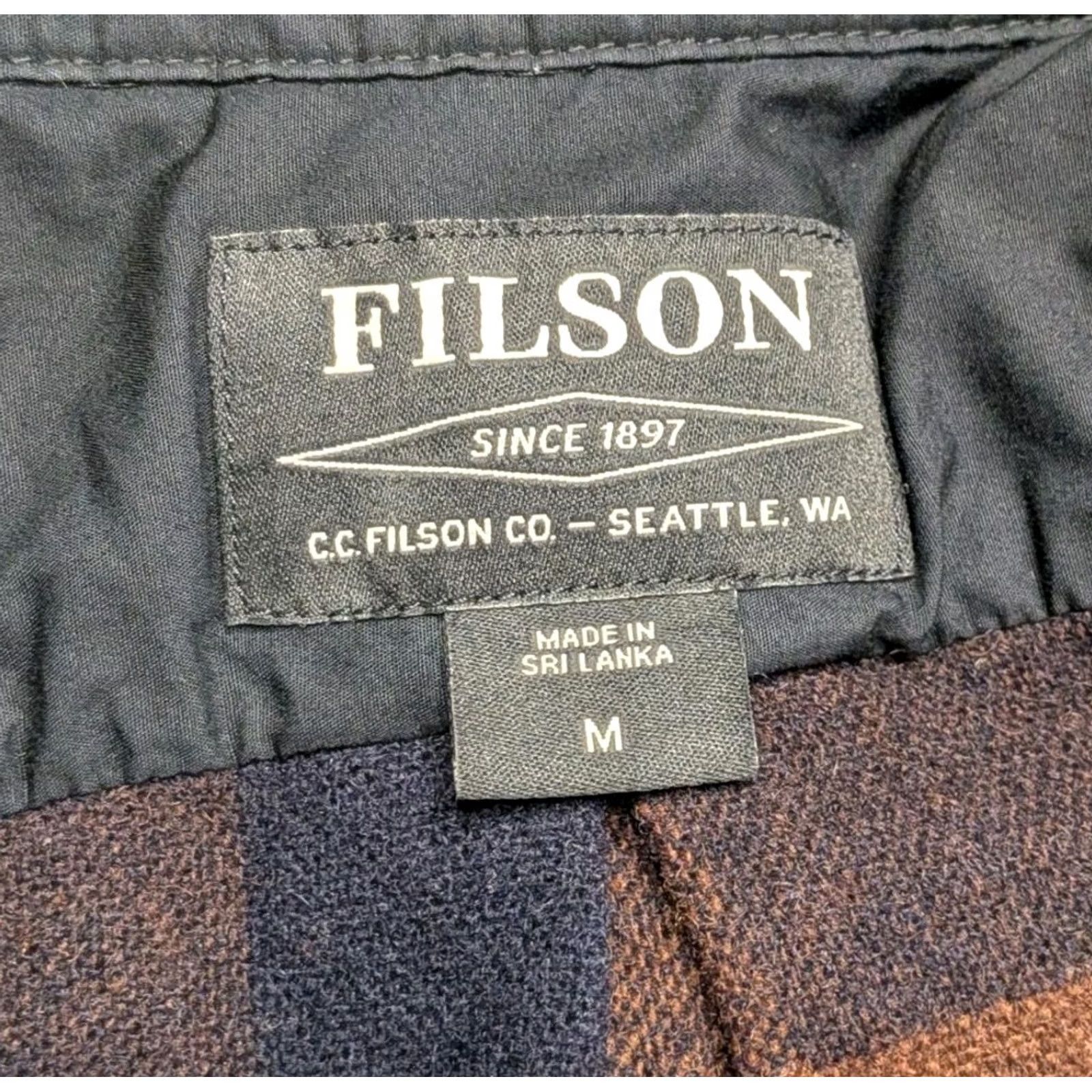 Filson Filson Northwest Wool Shirt Brown Plaid Button Up Long Sleeve Medium Mens Casual Workwear Outdoor Classic Size US M / EU 48-50 / 2 - 4 Thumbnail