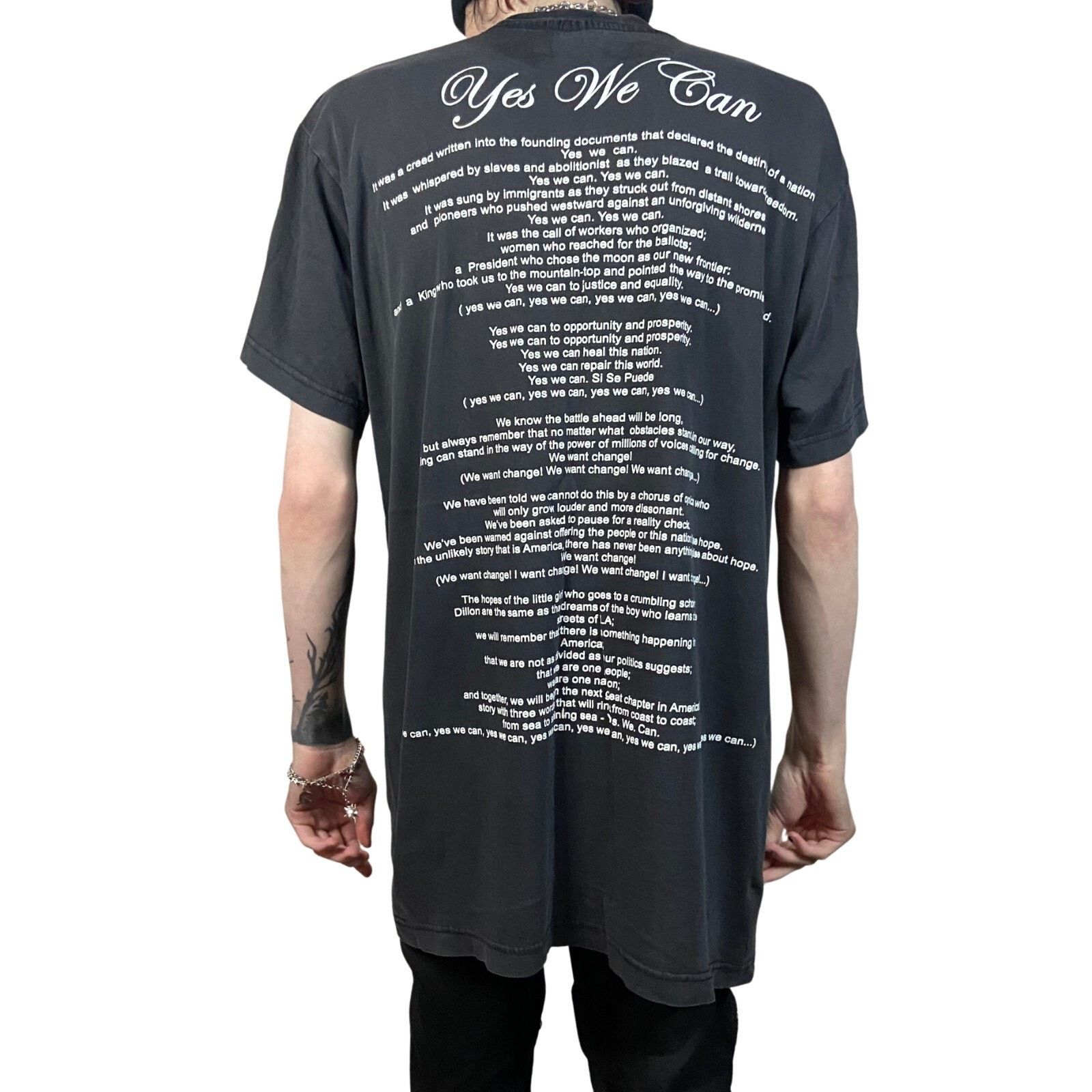 Vintage 2008 VINTAGE OBAMA YES WE CAN INAUGURATION TEE T-SHIRT Size US M / EU 48-50 / 2 - 2 Thumbnail