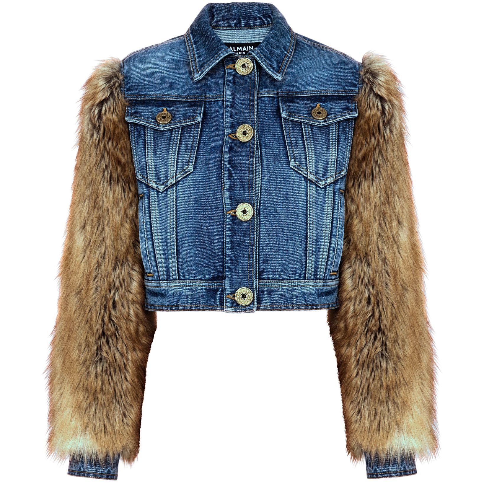 Balmain o1w1db10624 Denim Jacket in Blue Size XS / US 0-2 / IT 36-38 - 1 Thumbnail