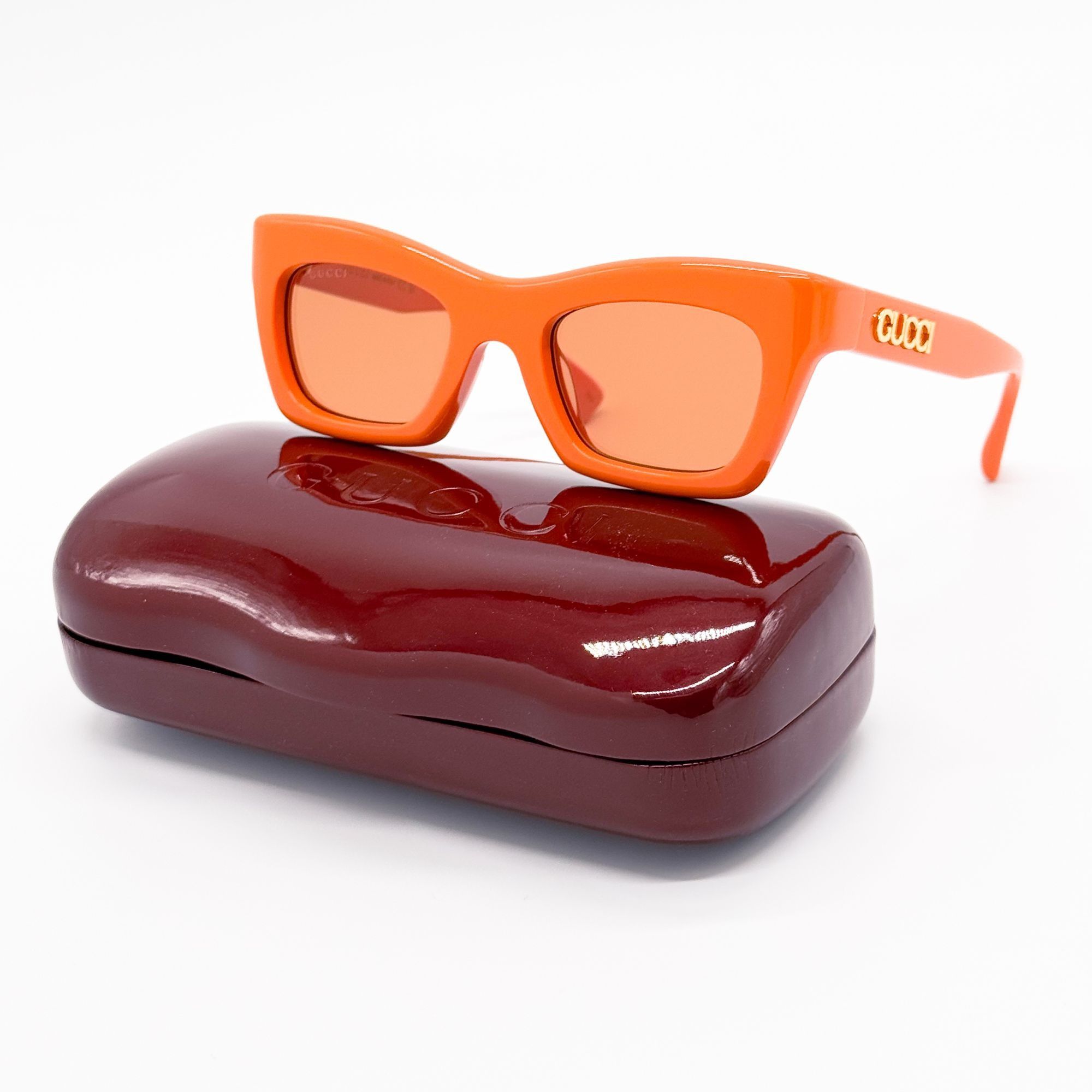 NEW GUCCI SUNGLASSES ORANGE WOMEN EYEWEAR GUCCI GG1773S 004 Gucci GG1773S 004 Sunglasses Shiny Orange - eye-oo.com main image 4