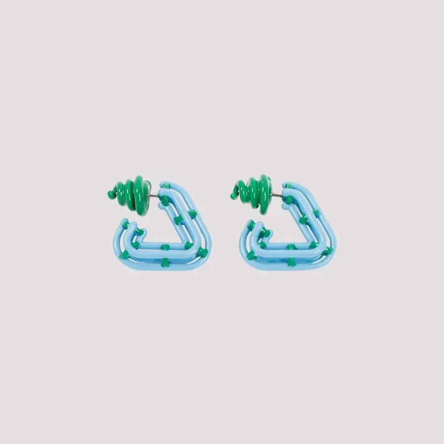 Bottega Veneta o1n1vont1124 Size: OS / Outline Earring in Blue/Green Size ONE SIZE - 1 Thumbnail