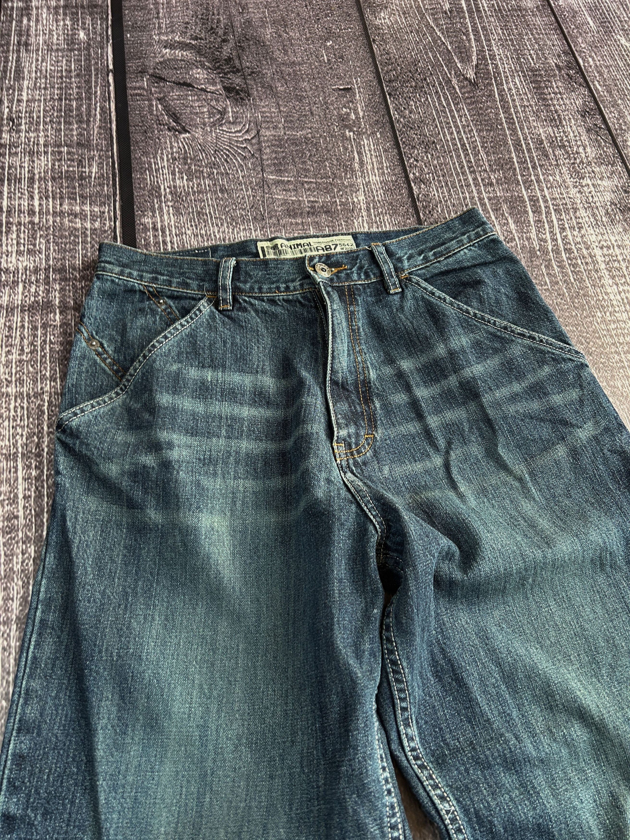 Vintage Y2K Animal Denim Jeans Wide Leg Vintage Logo Back Streetwear Size US 30 / EU 46 - 6 Thumbnail