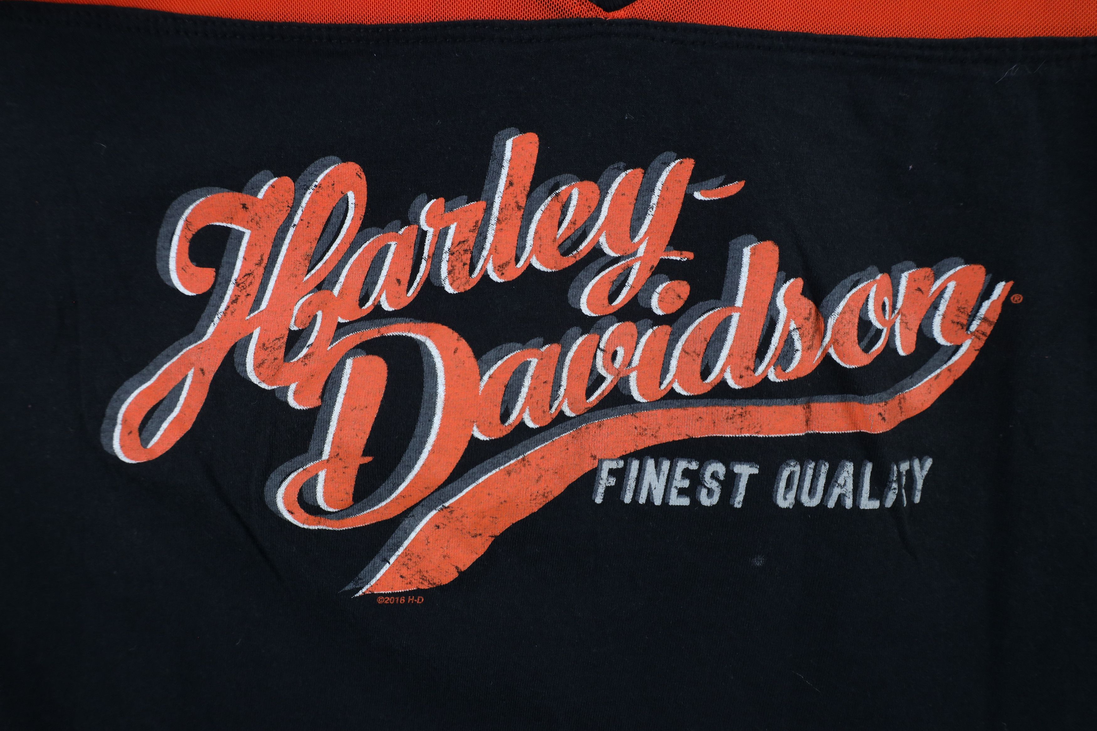 Harley Davidson × Vintage Vintage Y2K Harley Davidson Spell Script Mesh V-Neck T-Shirt Size M / US 6-8 / IT 42-44 - 4 Thumbnail
