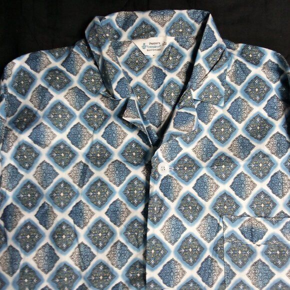 JCPenney Vintage 70s JC Penney Towncraft Tiles Button Shirt Size US L / EU 52-54 / 3 - 1 Thumbnail