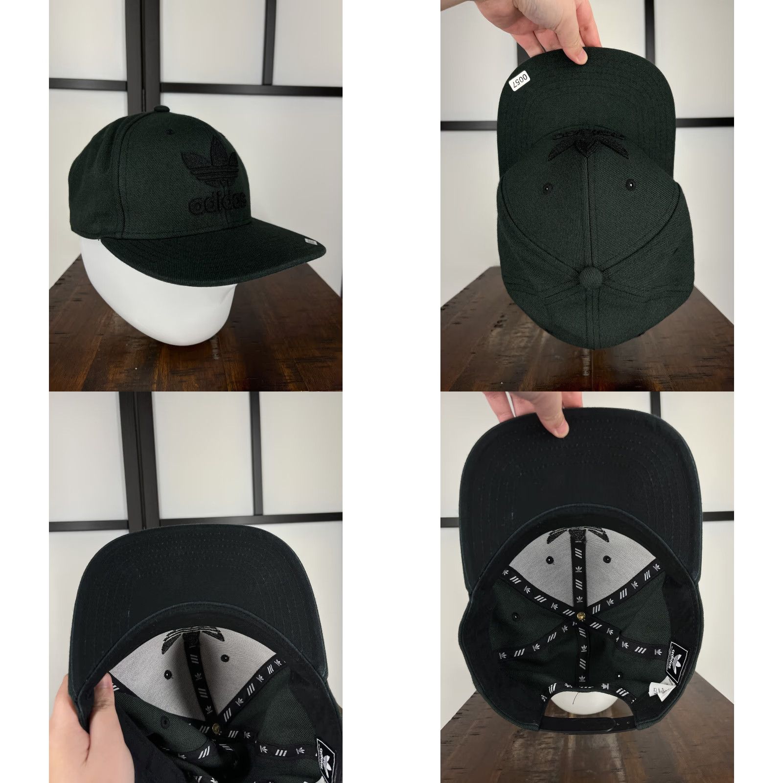 Adidas Adidas Hat Cap Snap Back Mens One Size Dark Gray Embroidered Wool Blend Trefoil Wool Blend? Size ONE SIZE - 8 Thumbnail
