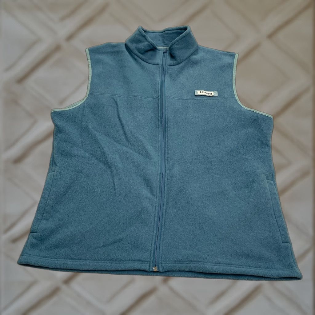 Vintage Columbia Vest Harborside Fleece Blue XL Mens Full Zip Pockets Outdoor Hiking Size US XL / EU 56 / 4 - 1 Thumbnail