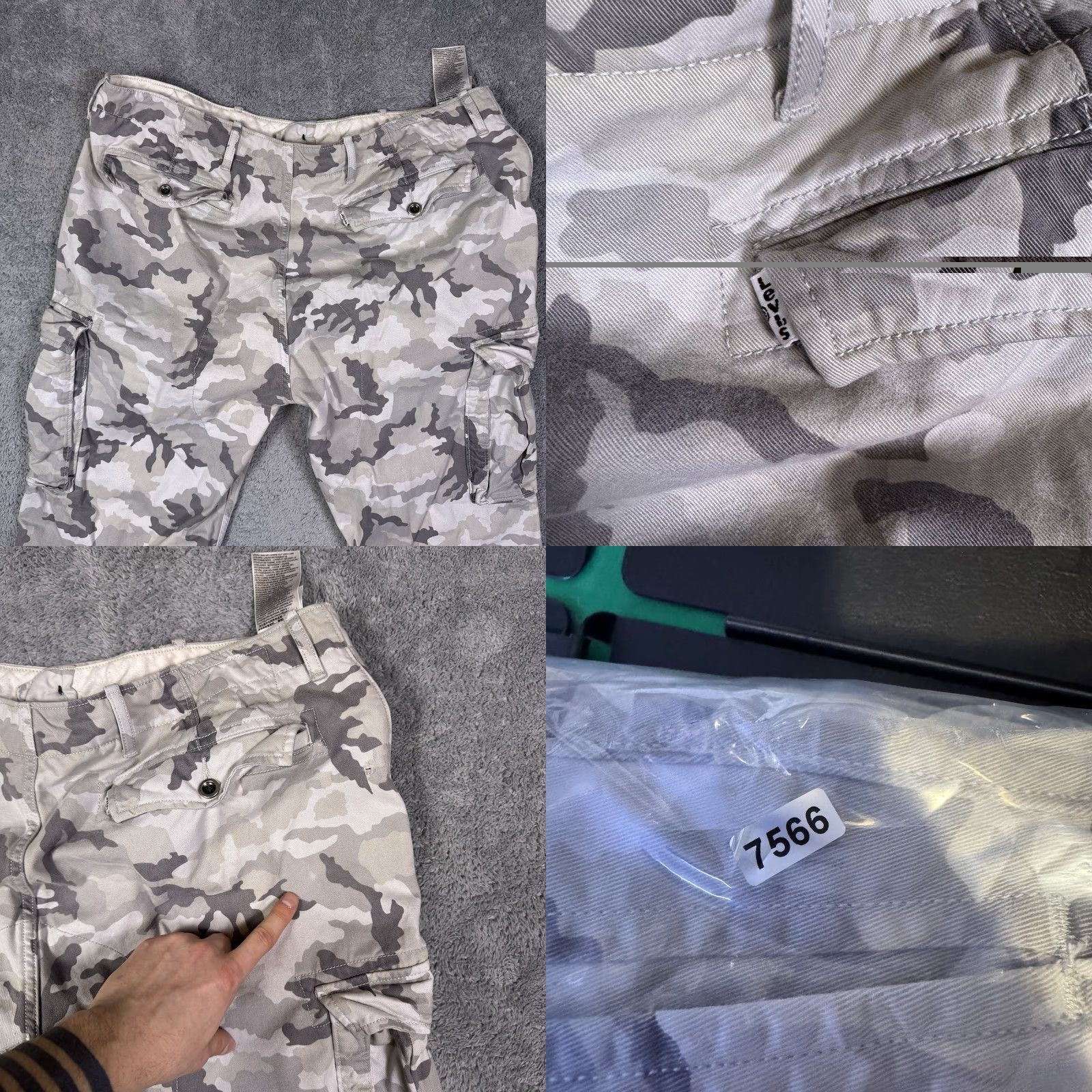 Levi's Levis Cargo Pants Men 38x31 Ace Camo White Tab Combat Military Utility Tactical Cargo Pants 38 Regular Gray Mens Size US 38 / EU 54 - 9 Thumbnail