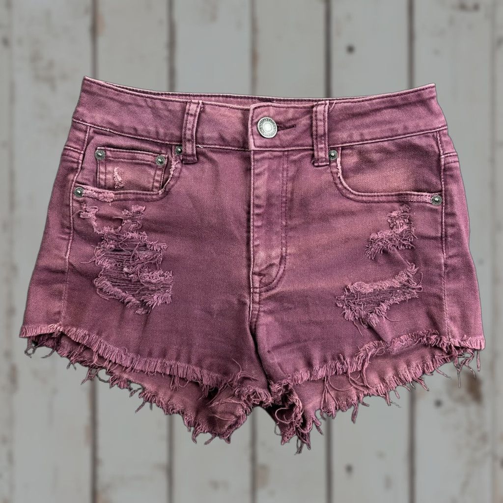 American Eagle Outfitters VINTAGE American Eagle Outfitters Jeans Shorts Womens 2 Stretch Denim Distressed Fringe Booty 2" Size 26" / US 2 / IT 38 - 1 Thumbnail