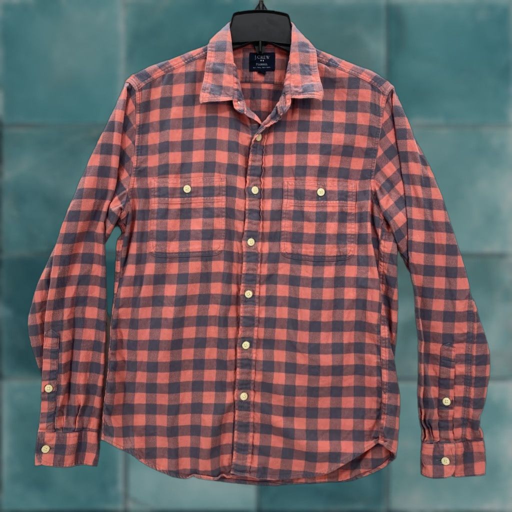 J.Crew J.CREW Flannel Shirt Mens M Slim Red Gingham Plaid Button Up Camp Hike Shirt Mens Size US M / EU 48-50 / 2 - 1 Thumbnail