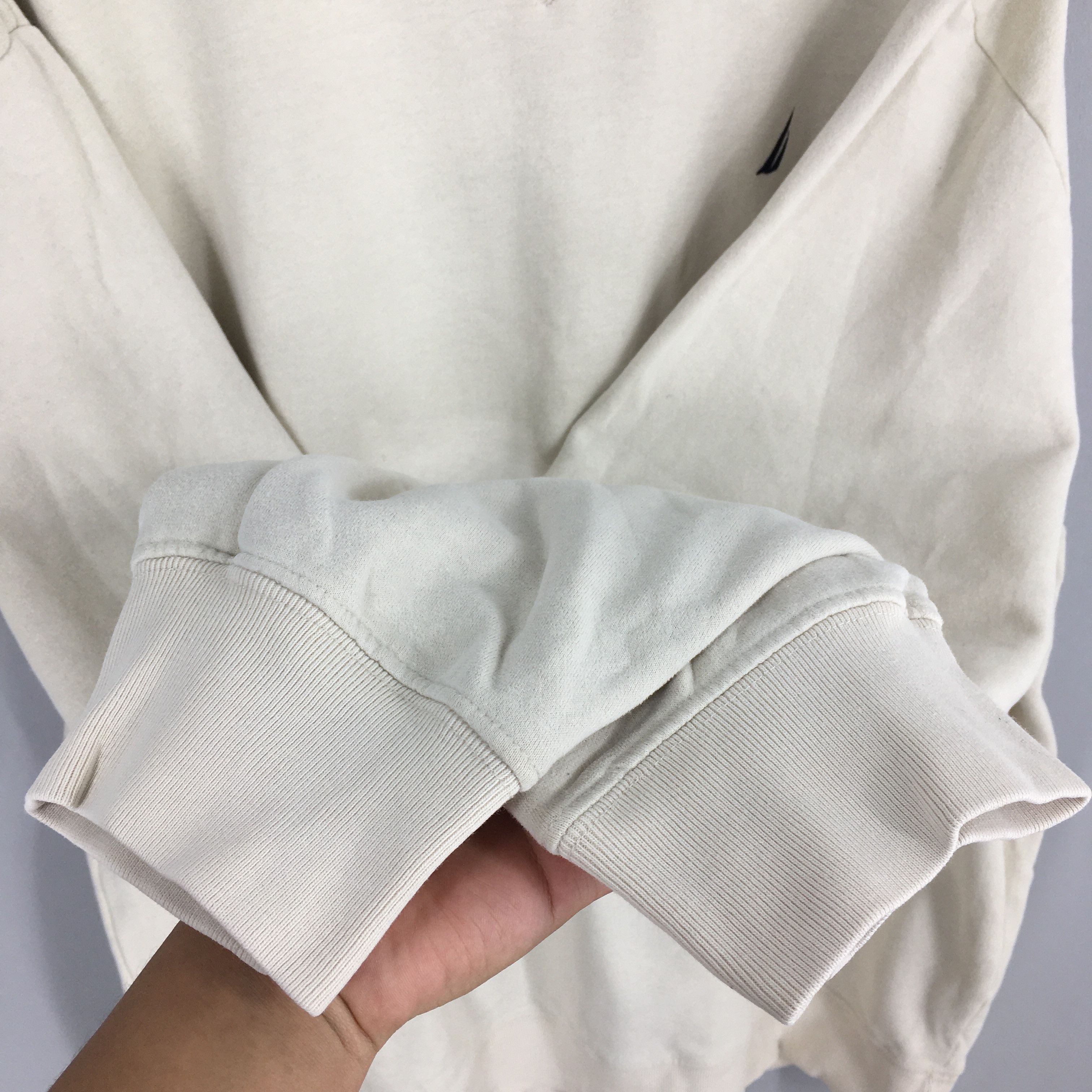 Nautica × Vintage Vintage 90's Nautica Cream Sweatshirt XXLarge Size US XXL / EU 58 / 5 - 5 Thumbnail