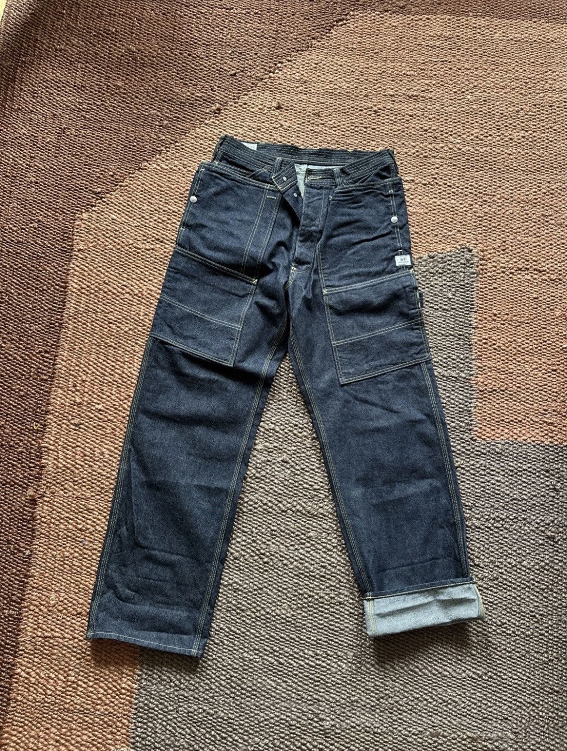 Sassafras Sassafras Fall Leaf Tough Pant Mens Sz M 32 Raw Denim Japan Size US 32 / EU 48 - 1 Thumbnail