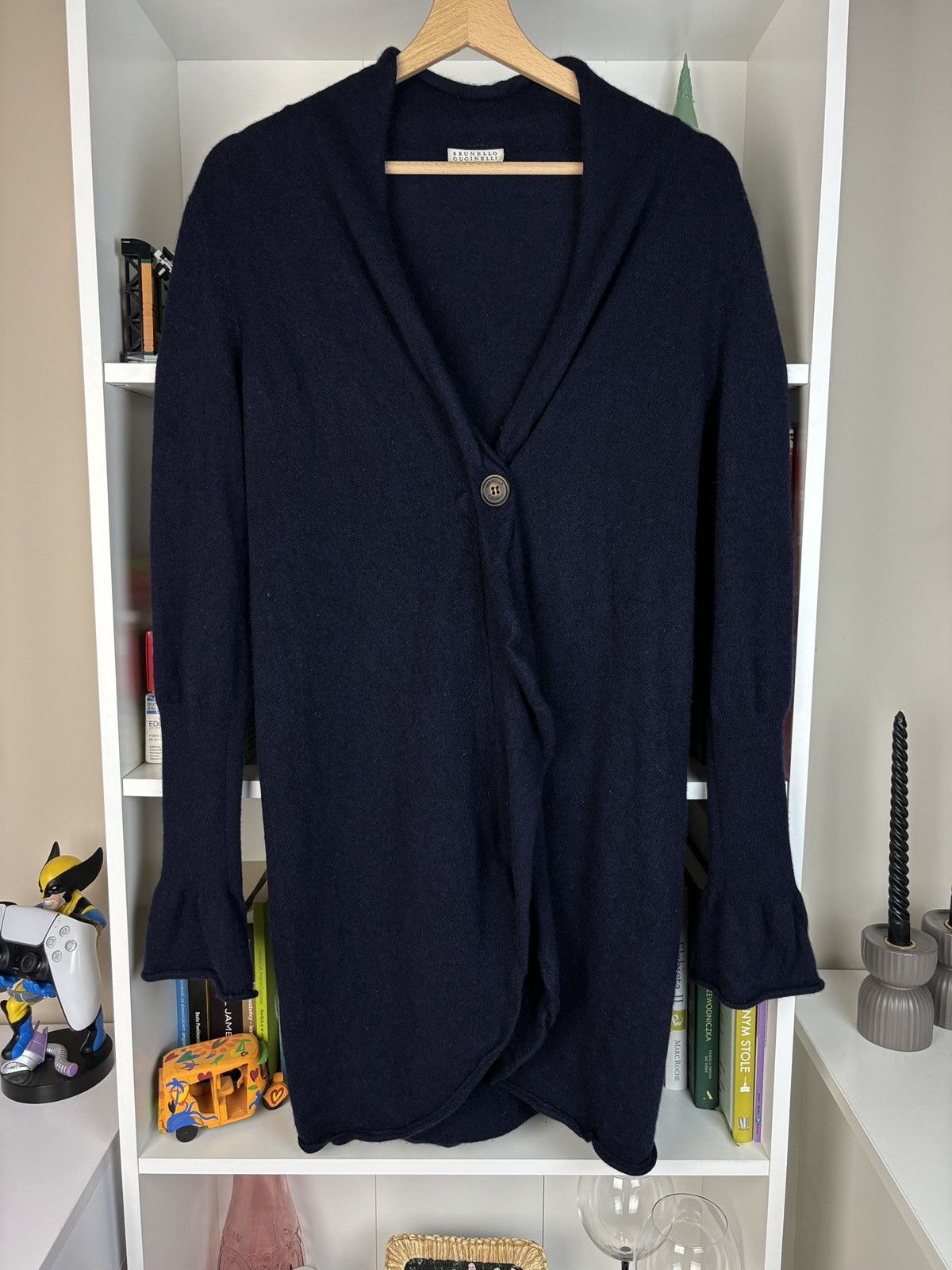 image of Brunello Cucinelli Cashmere Zip Up Cardigan in Navy, Men's (Size Small)