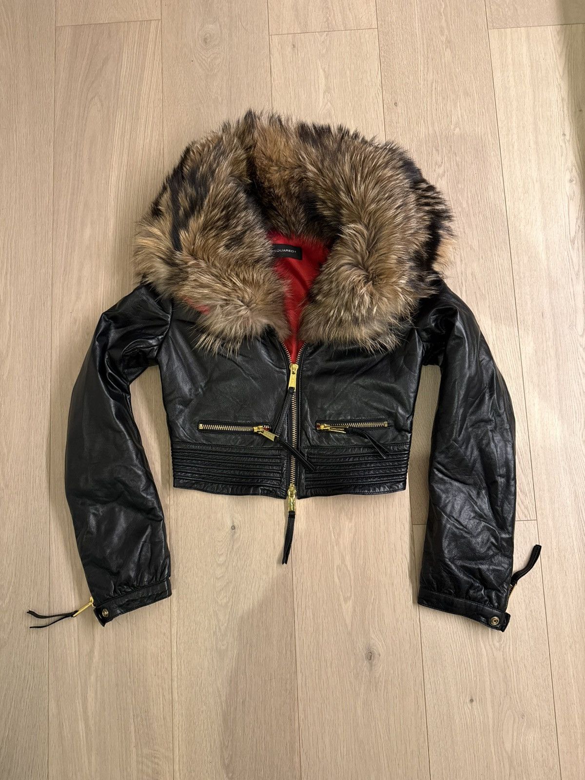 Dsquared2 2000s Dsquared2 Leather & polyester fur jacket Size XS / US 0-2 / IT 36-38 - 1 Thumbnail