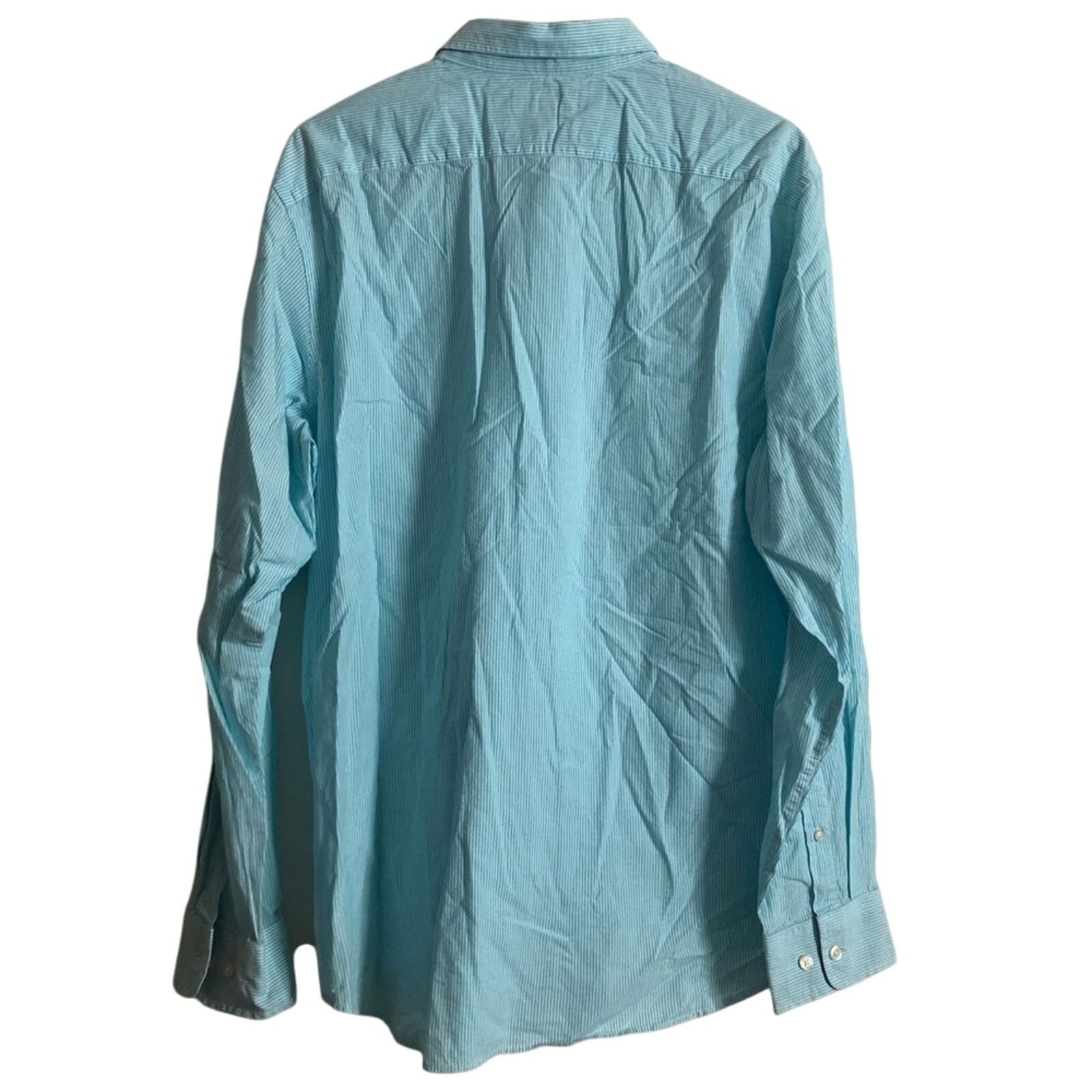 Banana Republic Banana Republic Soft Wash Blue Striped Button Up Shirt Size US XL / EU 56 / 4 - 6 Thumbnail