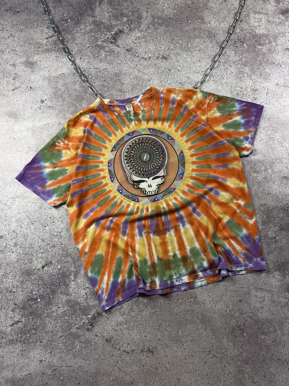 image of Band Tees x Grateful Dead Vintage 1995 Grateful Dead Full Print Tie Dye Tee, Men's (Size 2XL)