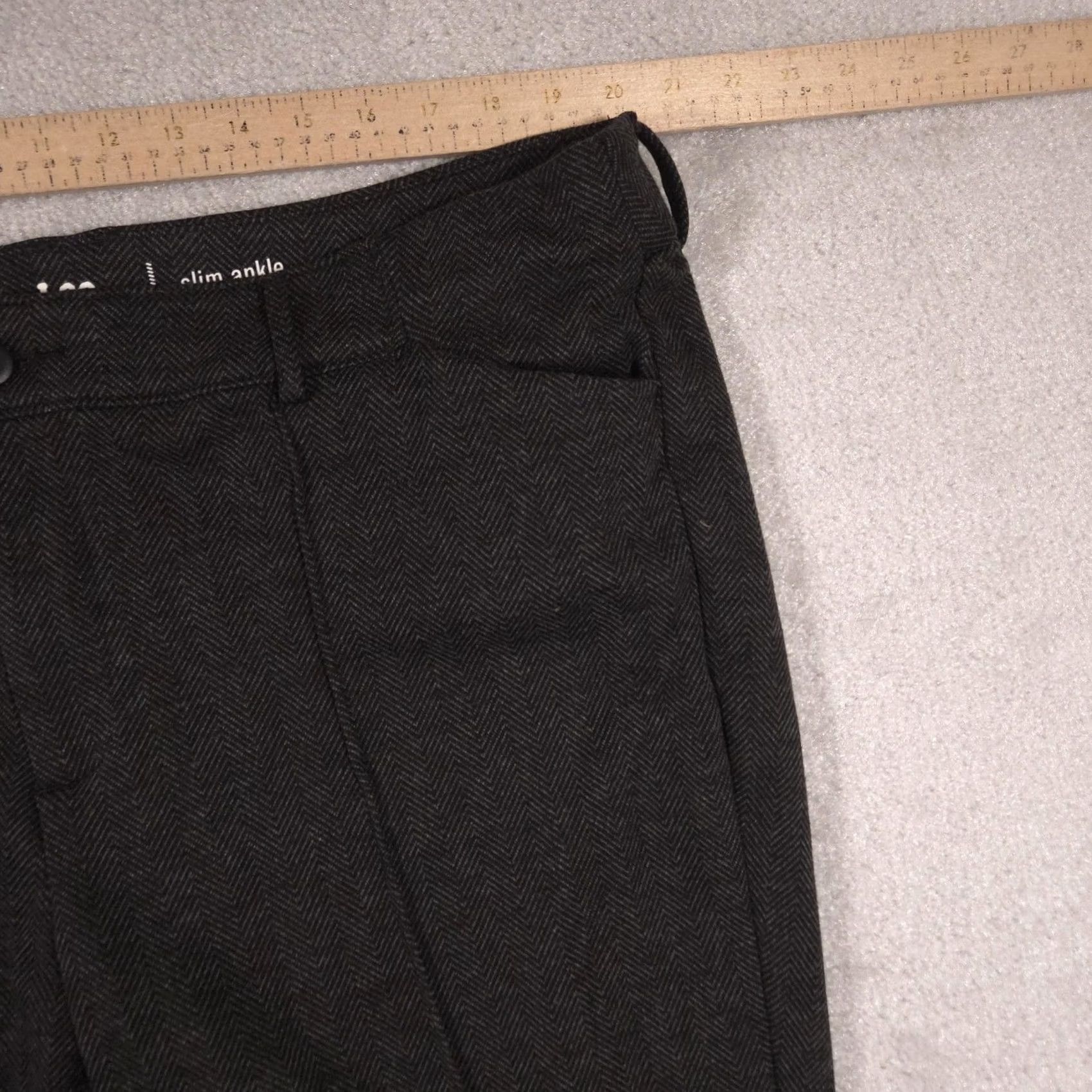 Vintage Lee Riders Womens Slim Ankle Ponte Pants Gray Herringbone Work Size 42" / US 20 - 6 Thumbnail