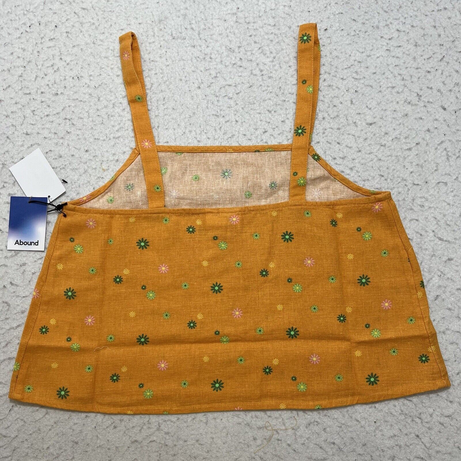 Nordstrom Abound Orange Floral Sleeveless Square Neck Crop Top NWT Size S / US 4 / IT 40 - 8 Thumbnail