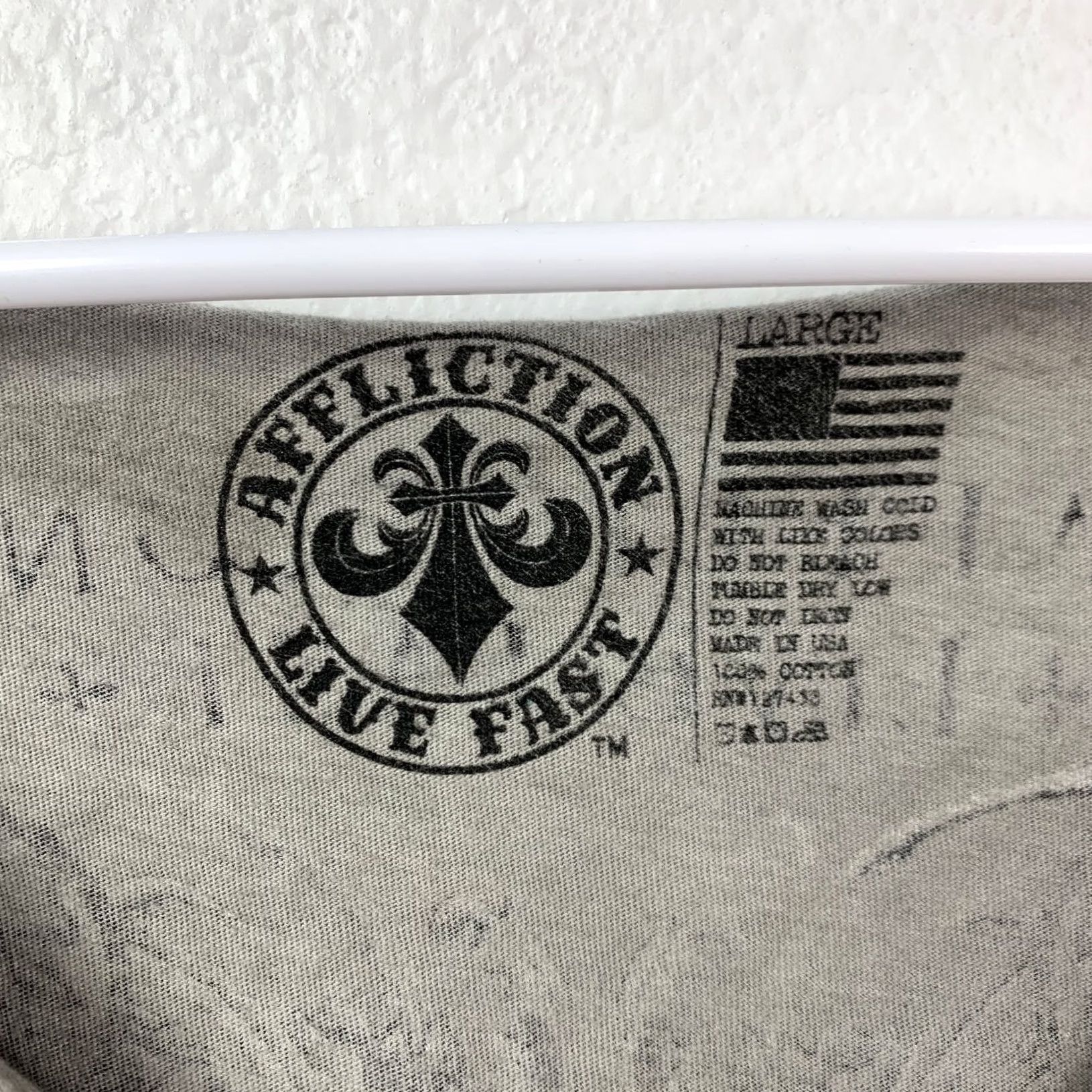 Affliction Y2K Affliction Shirt Large Gray Olive Green Long Sleeve Wings Graphic Size L / US 10 / IT 46 - 3 Thumbnail