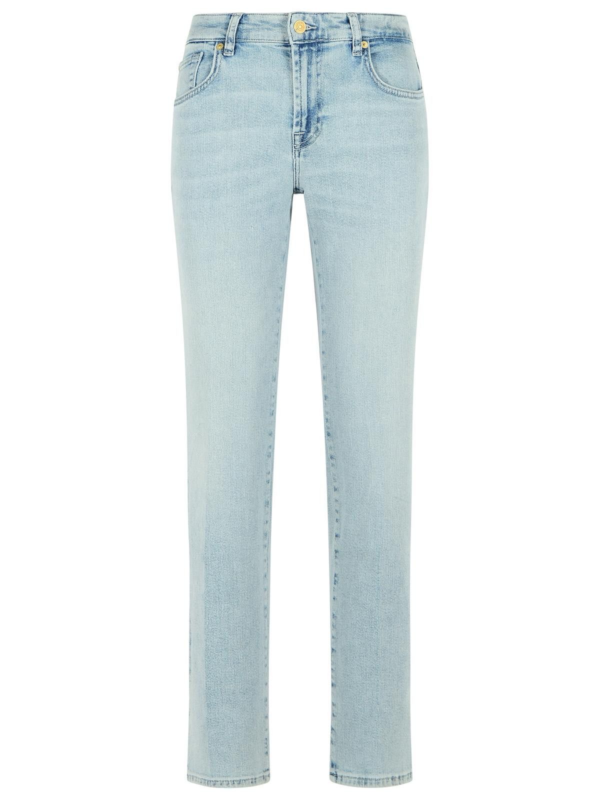 7 For All Mankind 7 FOR ALL MANKIND 'Calie Straight' Light Blue Cotton Blend Jeans Size 25" / US 0 / IT 36 - 1 Thumbnail