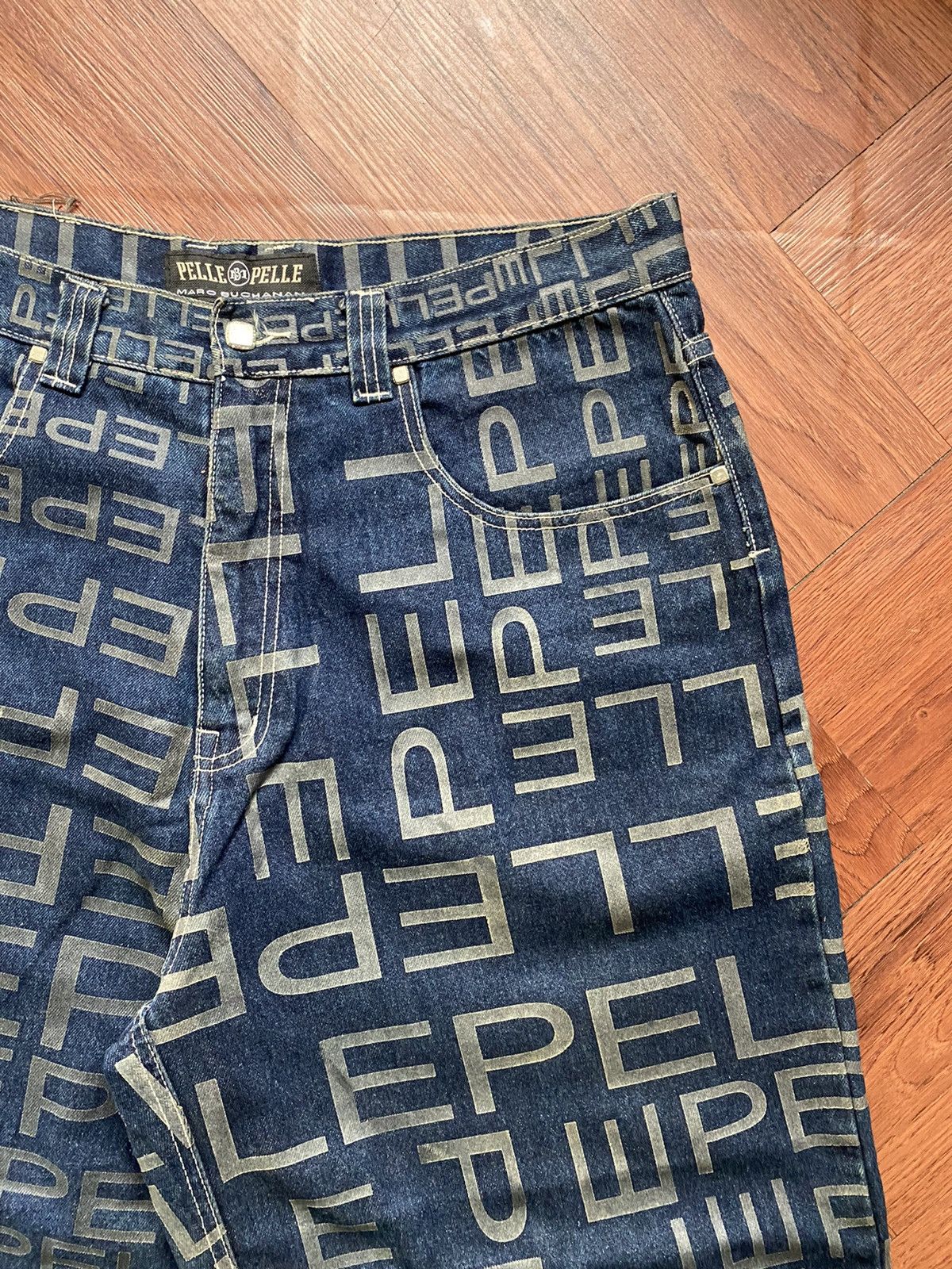 If Six Was Nine × Marc Buchanan × Pelle Pelle Pelle Pelle Baggy Fullprint Jeans Size US 38 / EU 54 - 4 Thumbnail