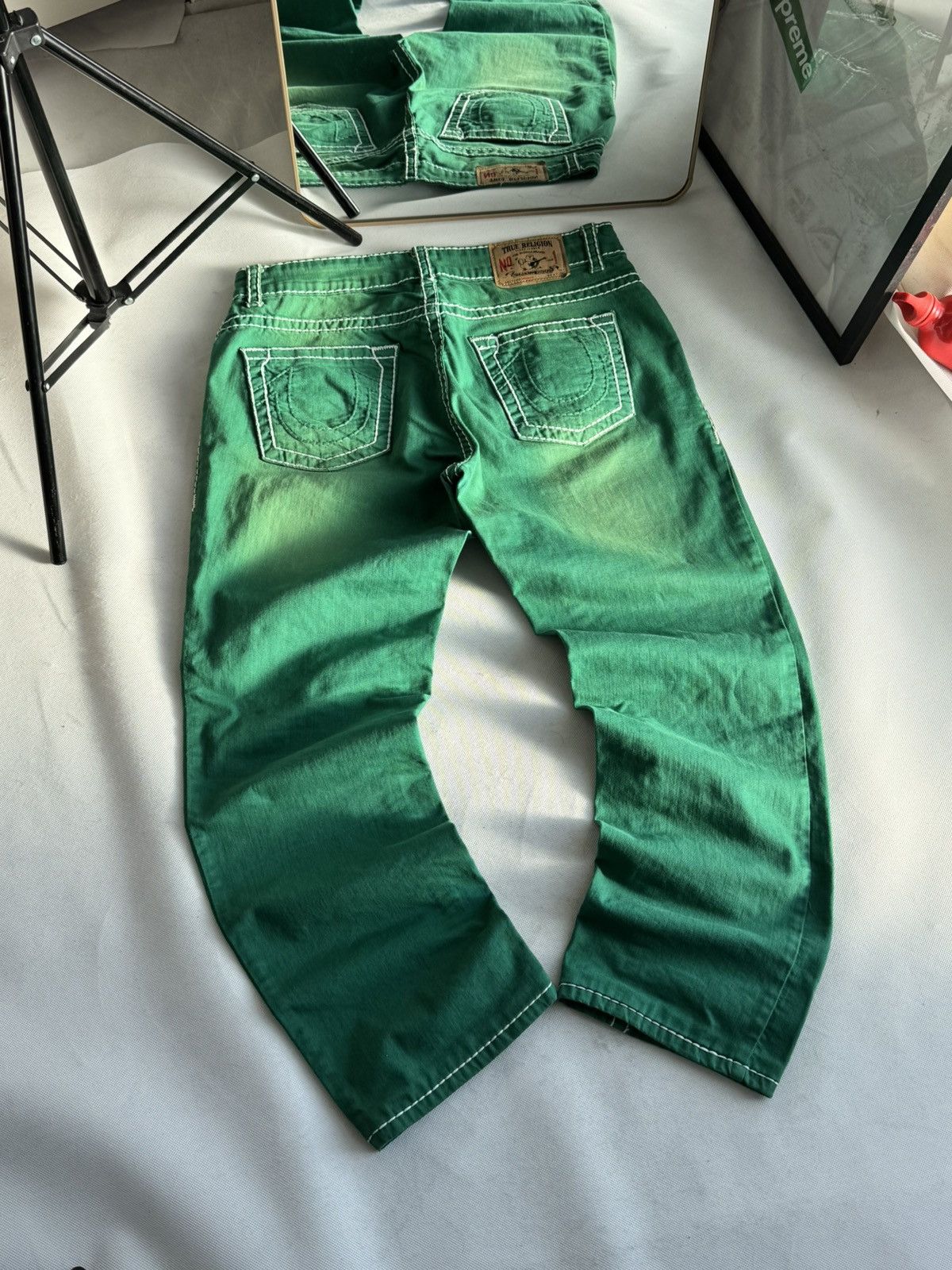 True Religion Vintage Usa True Religion Washed Green Swag Denim Jeans Size US 33 - 14 Thumbnail
