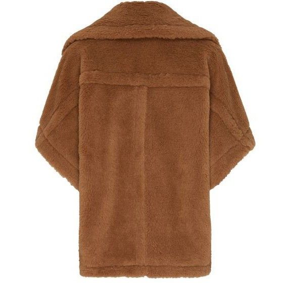 Max Mara MAX MARA Newmanto Brown Fuzzy Cape Jacket New & Authentic (W Size ONE SIZE - 2 Thumbnail