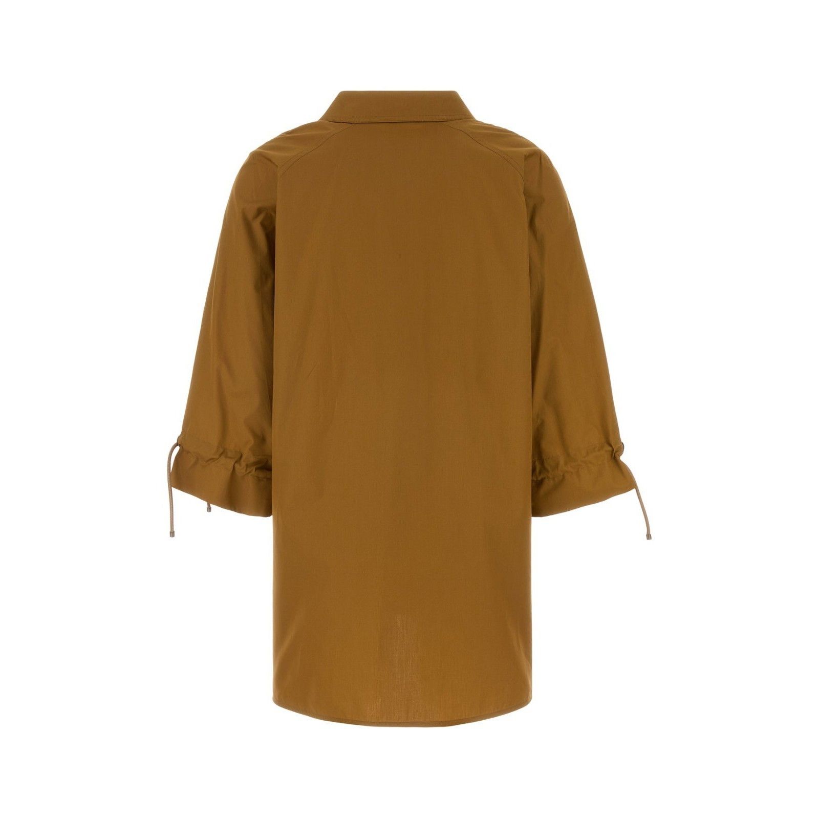 Max Mara MAX MARA Brown Biscuit Poplin Adorni Blouse New & Authentic Size XS / US 0-2 / IT 36-38 - 2 Thumbnail