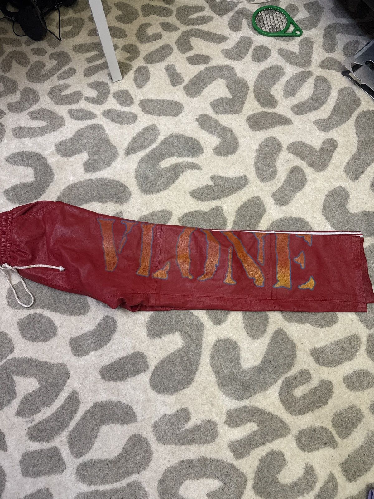 Vlone Red Vlone Leather Track pants Size US 32 / EU 48 - 3 Thumbnail