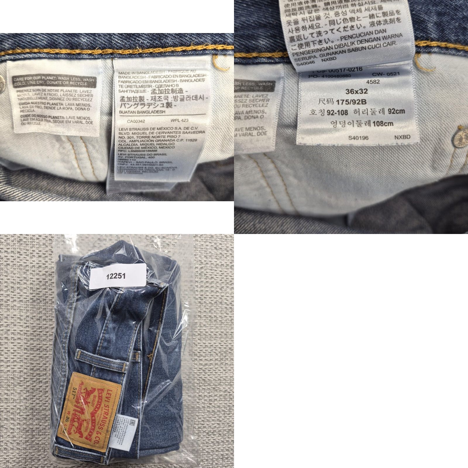 Levi's VINTAGE Levi's 517 Jeans Mens 36x32 Blue Bootcut Denim Medium Wash Frayed Leg Hems Size US 36 / EU 52 - 9 Thumbnail