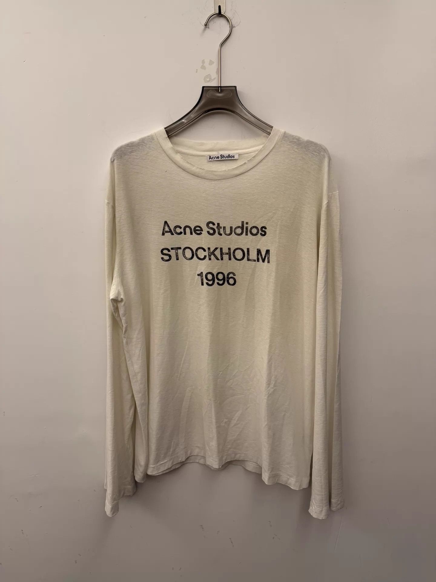 Acne Studios Acne 1996 Vintage Logo Crew LS White Tee L Unisex Size US L / EU 52-54 / 3 - 1 Thumbnail