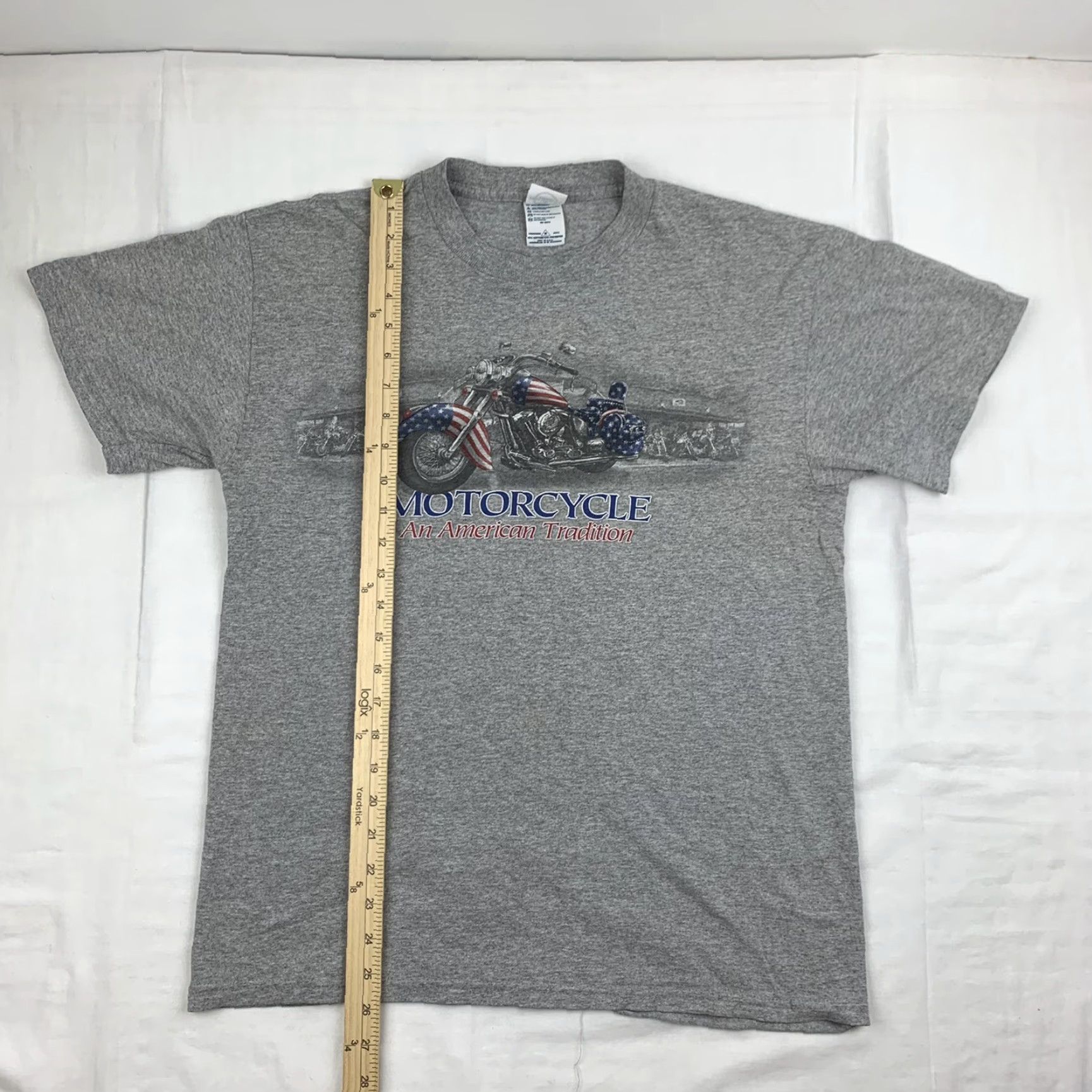 Delta VINTAGE Motorcycle T Shirt Adult Medium Gray An American Tradition USA Flag Y2K Mens Size US M / EU 48-50 / 2 - 7 Thumbnail