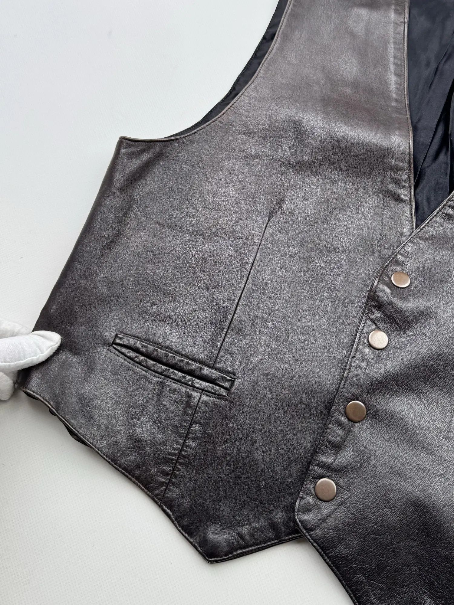 Vintage 90's Leather Vest B457(V425)E2 Size US S / EU 44-46 / 1 - 2 Thumbnail