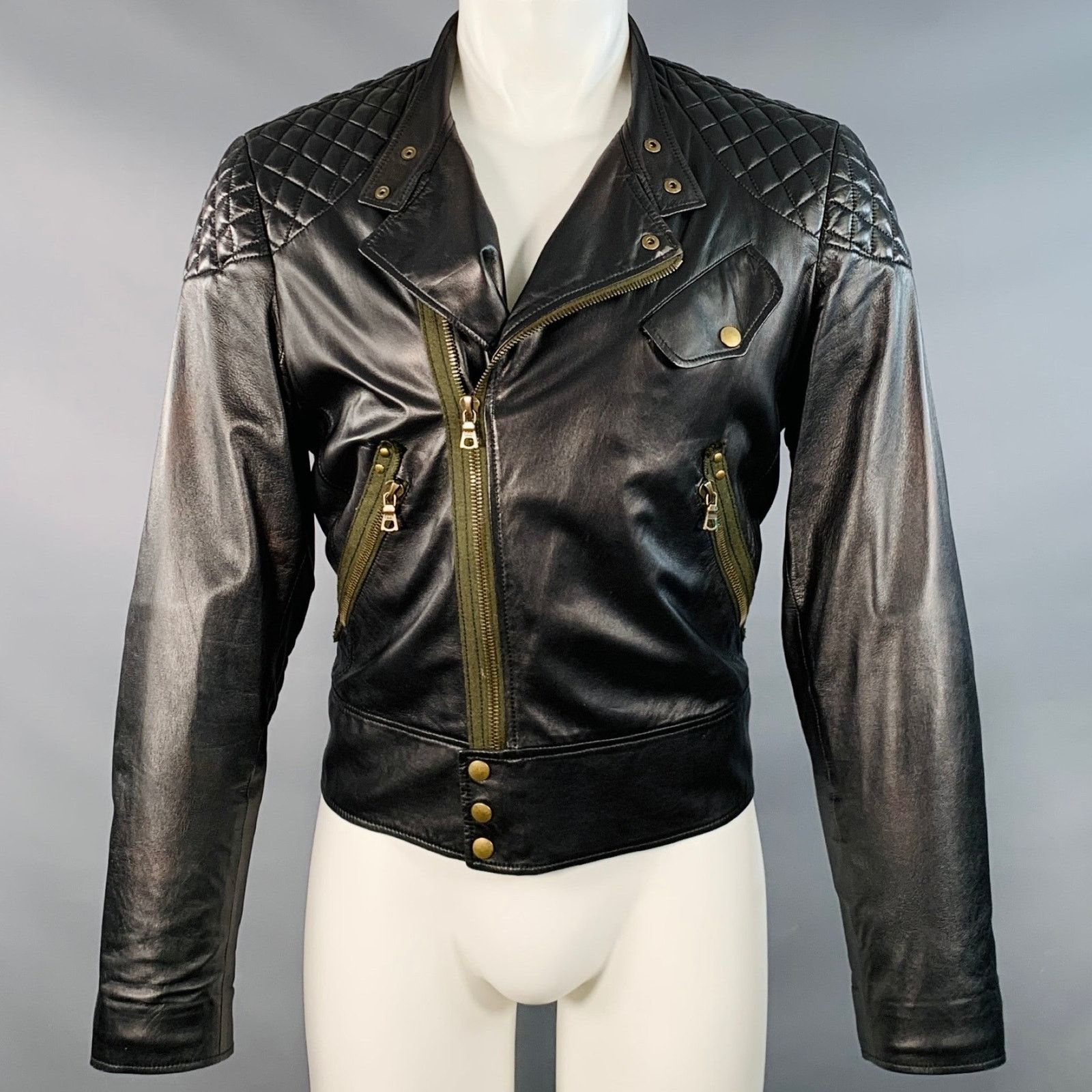 Paul Smith PAUL SMITH Size M Black Leather Quilted Biker Jacket Size US M / EU 48-50 / 2 - 1 Thumbnail