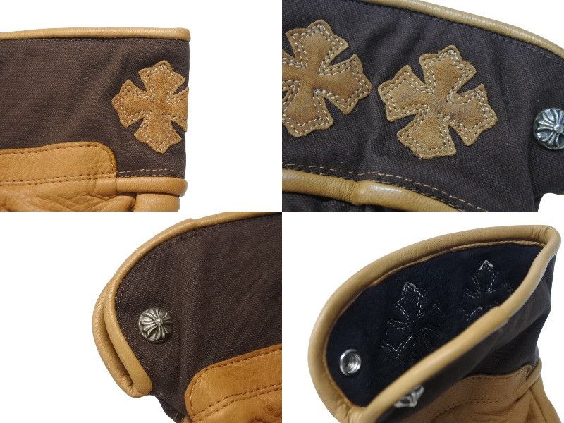 Chrome Hearts Chrome Hearts Plus Patch Leather Gloves Size ONE SIZE - 6 Thumbnail