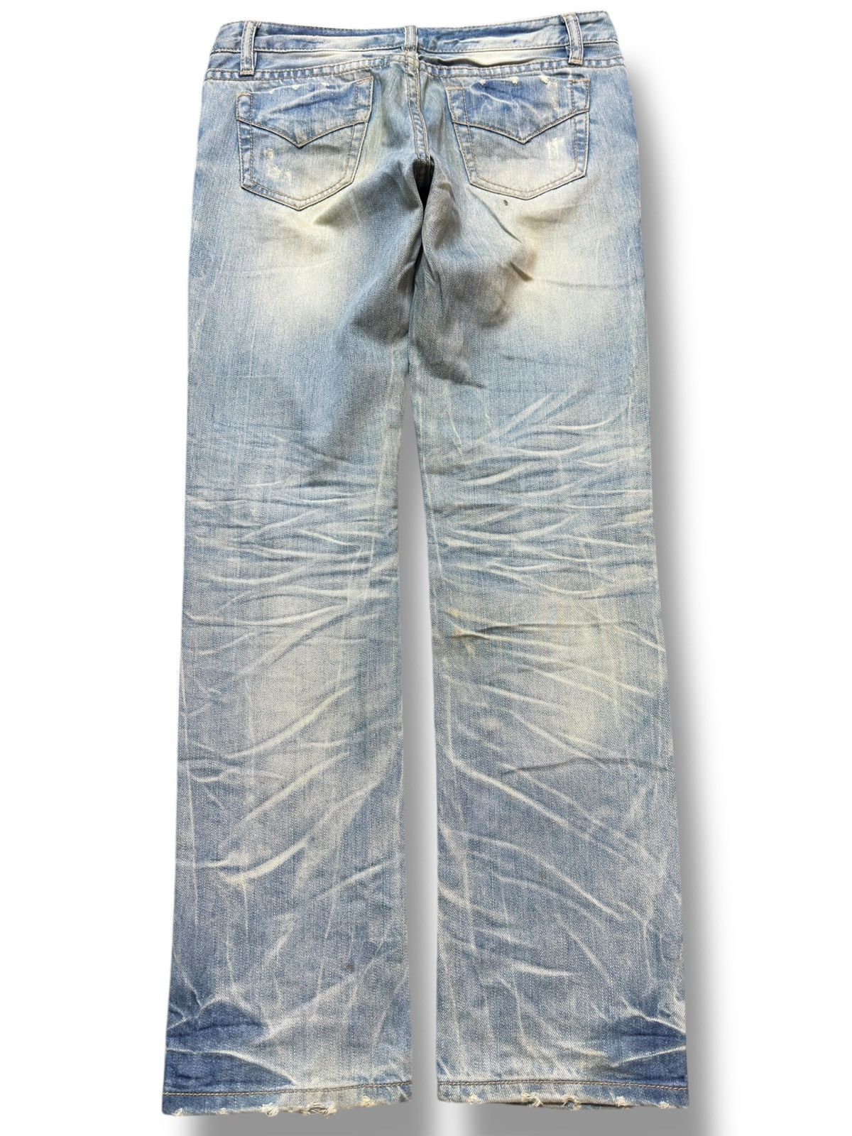After Six Vintage AFT10 Faded Wrinkles Whiskers Distressed Denim Size US 31 - 6 Thumbnail