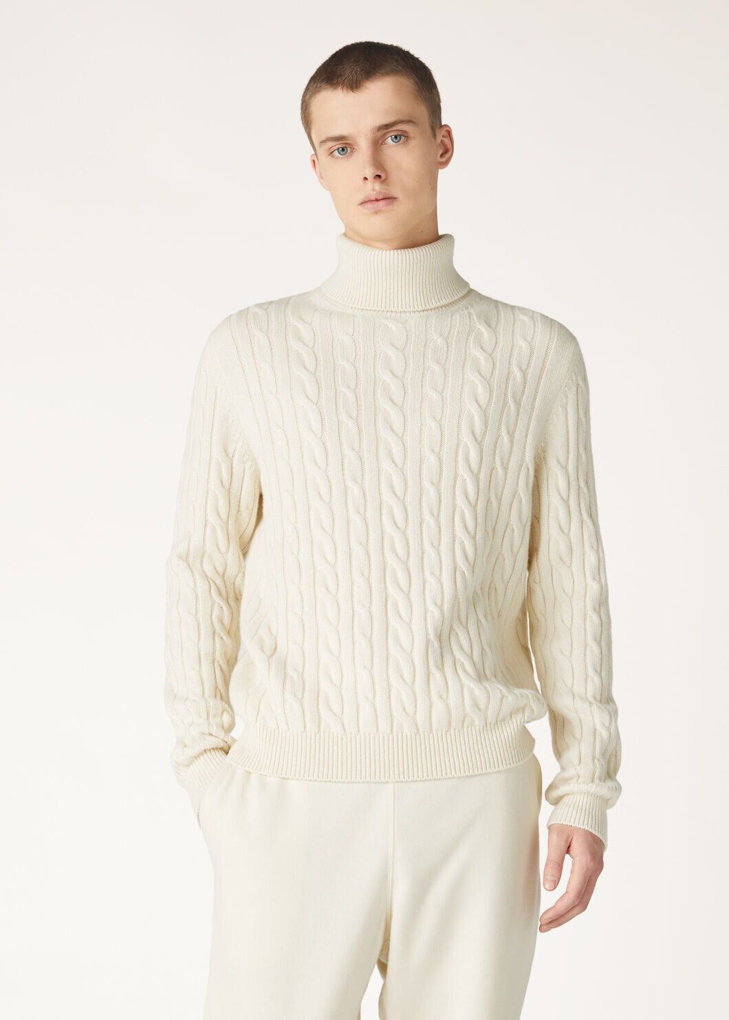 Loro Piana o1w1db10126 FAO5104 Jubilee Polo Neck Sweater in White Size US S / EU 44-46 / 1 - 2 Thumbnail