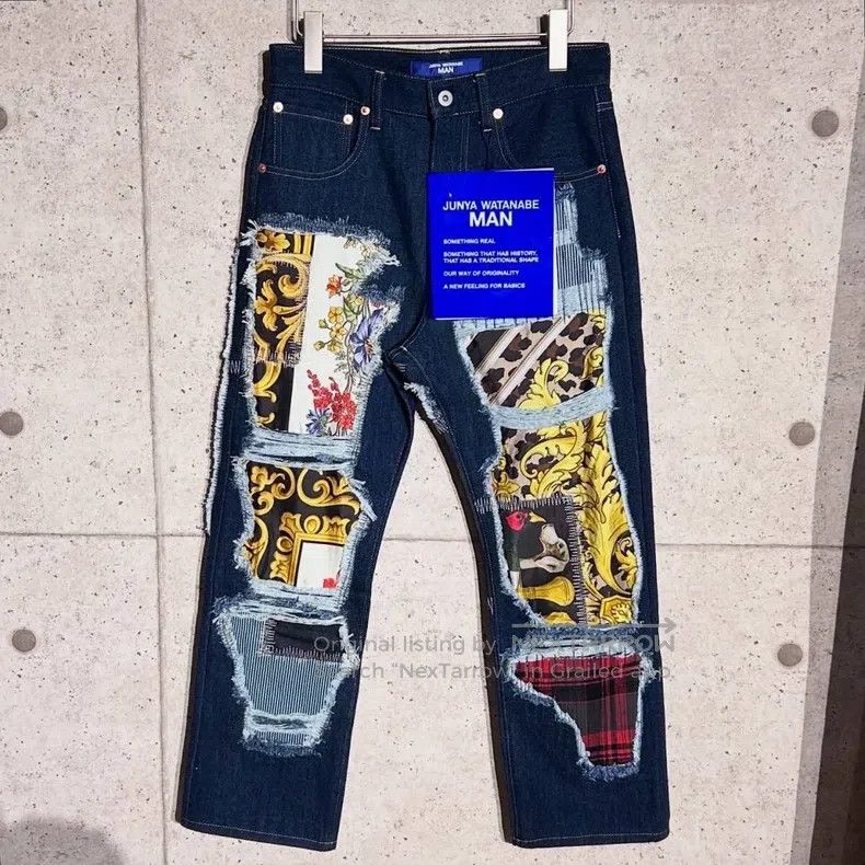 Junya Watanabe Junya Watanabe size XS Distressed cat whisker patched deni Size US 27 - 1 Thumbnail
