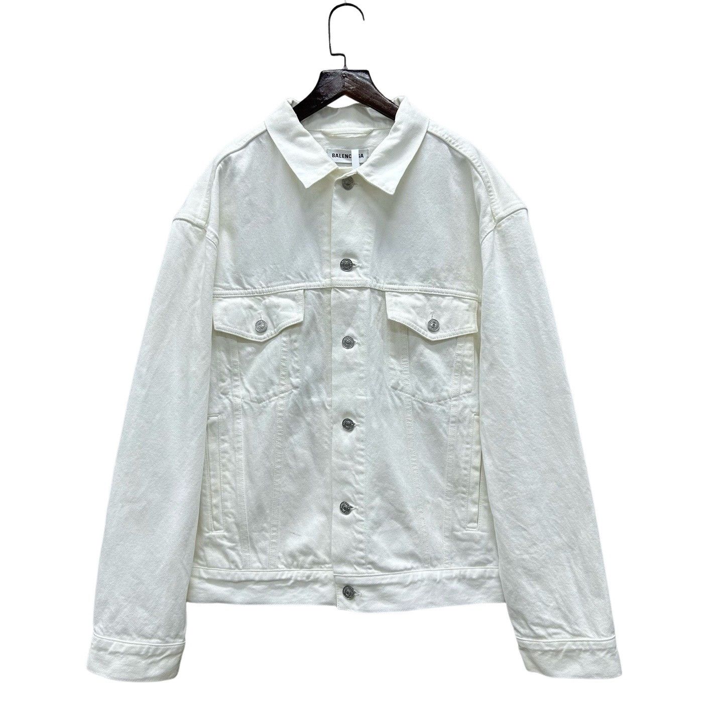 Balenciaga Balenciaga Logo Print Denim Jacket Size S Size US S / EU 44-46 / 1 - 1 Thumbnail