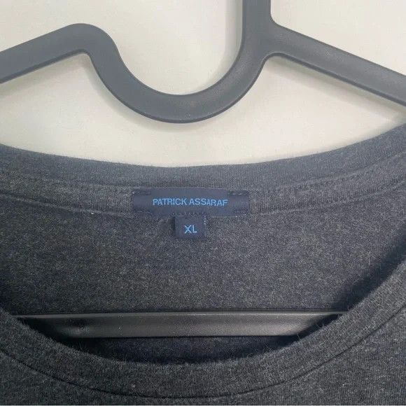 PATRICK ASSARAF Patrick Assaraf Cotton Longsleeve T Shirt Charcoal Grey XL Size US XL / EU 56 / 4 - 3 Thumbnail