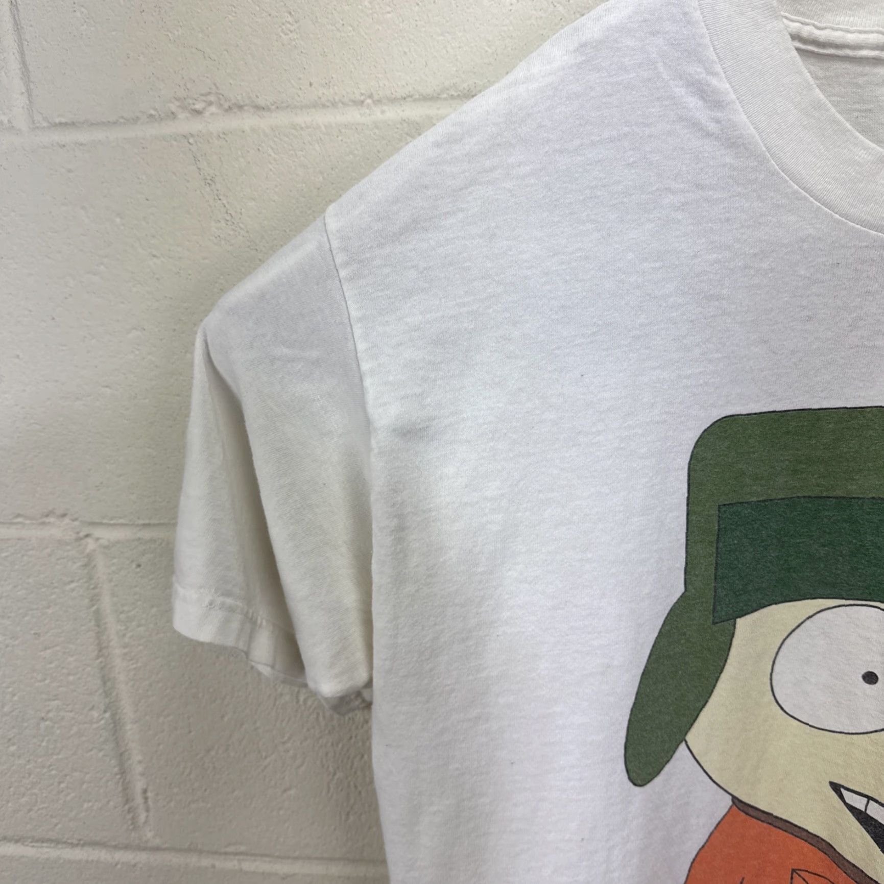 Vintage VINTAGE South Park T-Shirt Kyle Kick Ass Graphic Tee White Large 1990s Comedy Central Unisex Size US L / EU 52-54 / 3 - 5 Thumbnail