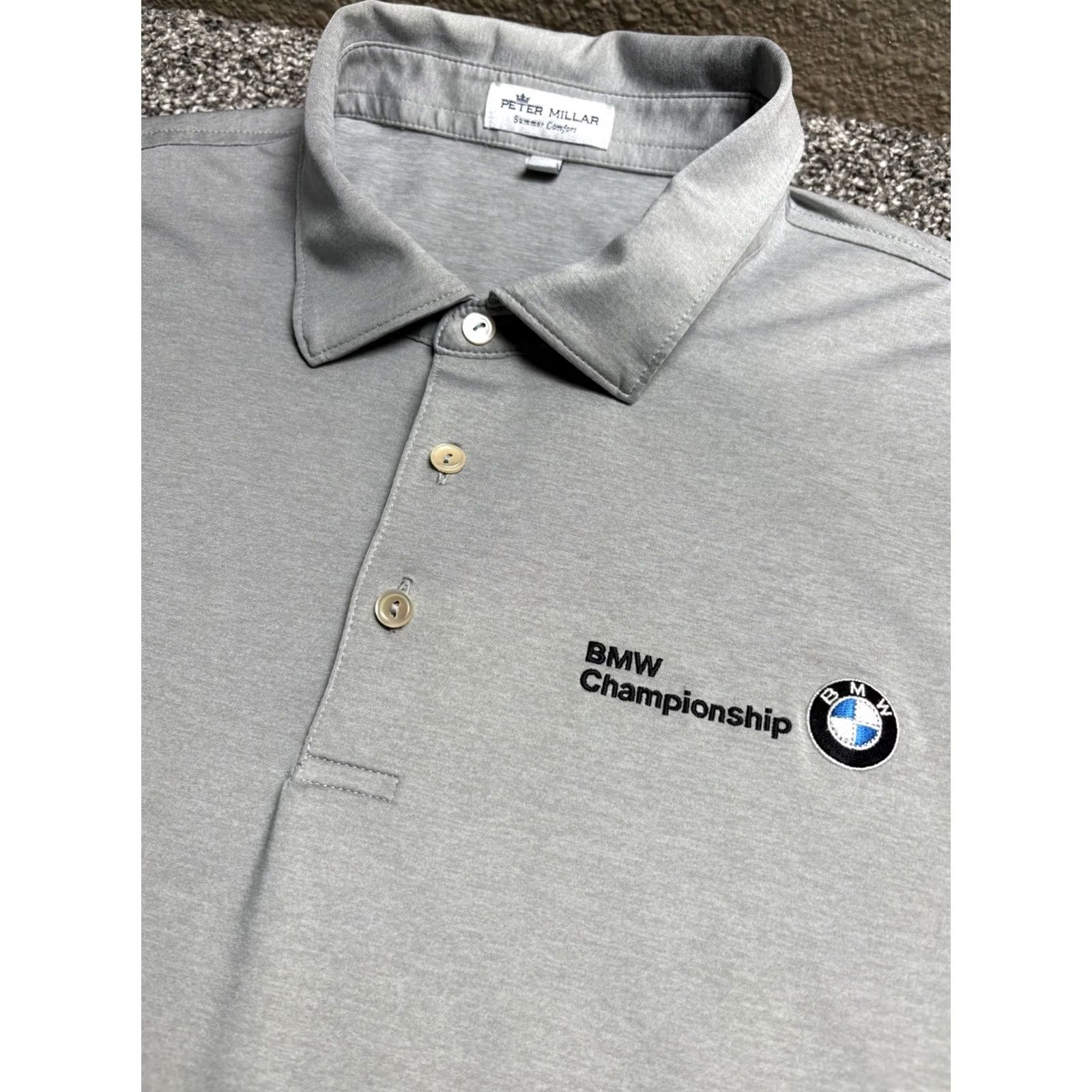 Peter Millar Peter Millar Polo Shirt Men XL Gray Golf Performance Stretch Championship Size US XL / EU 56 / 4 - 2 Thumbnail