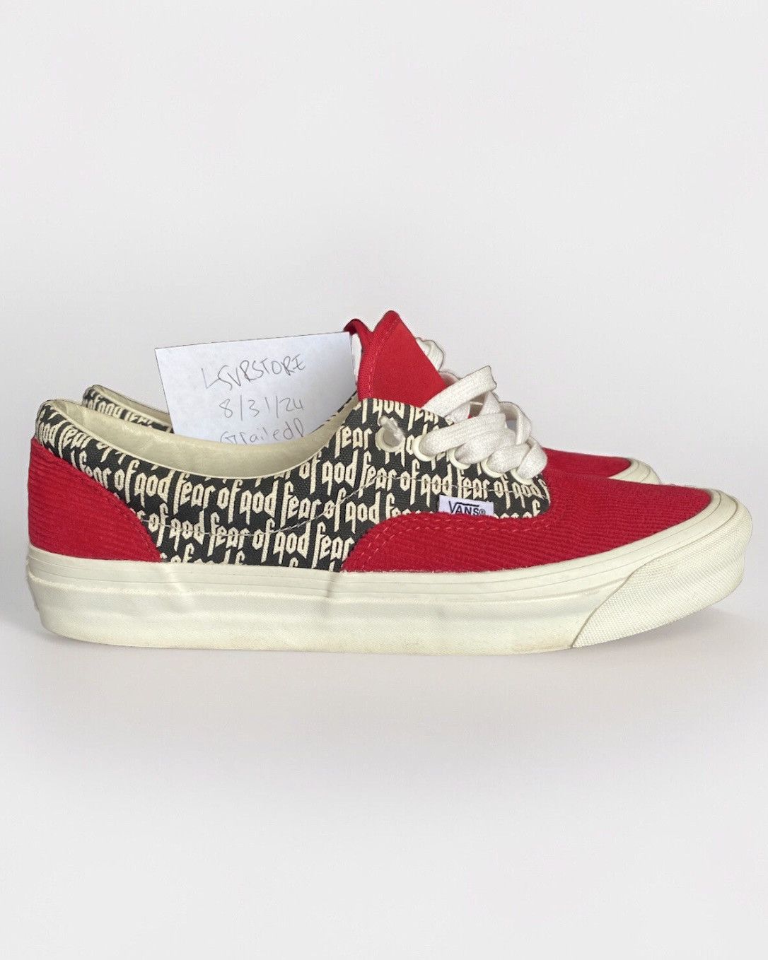Fear of God × Vans Fear of God x Vans Era 95 DX Red Corduroy 9.5 - Gently Used Size US 9.5 / EU 42-43 - 3 Thumbnail